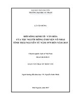 Đời sống kinh tế   văn hóa của tộc người mông ở huyện võ nhai tỉnh thái nguyên từ năm 1975 đến năm 2015 