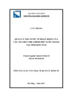 Quản lý nhà nước đối với hoạt động của các tổ chức phi chính phủ nước ngoài tại tỉnh kon tum (tt) 