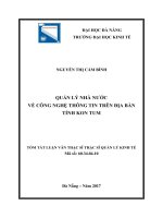 Quản lý nhà nước về công nghệ thông tin trên địa bàn tỉnh kon tum (tt) 