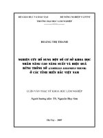 Nghiên cứu bổ sung một số cơ sở khoa học nhằm nâng cao năng suất và hiệu quả rừng trồng sở (camellia sasanqua thunb) ở các tỉnh miền bắc việt nam 