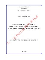 NÂNG CAO CHẤT LƯỢNG DỊCH vụ KHÁM BỆNH CHO NGƯỜI có THẺ bảo HIỂM y tế tại BỆNH VIỆN đa KHOA HOÀNG VIỆT THẮNG 