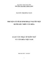 Truyện cổ tích sinh hoạt người việt dưới góc nhìn văn hóa