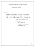 Tiểu luận lý thuyết thông tin bất cân xứng, vận dụng trên thị trường tài chính 