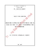 HOÀN THIỆN CÔNG TÁC QUẢN LÝ THU BẢO HIỂM XÃ HỘI BẮT BUỘC TẠI BẢO HIỂM XÃ HỘI HUYỆN NAM ĐÔNG  TỈNH THỪA THIÊN HUẾ