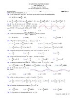 ĐỀ KIỂM TRA 1 TIẾT LƯỢNG GIÁC LỚP 11