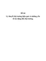 Lý thuyết thị trường hiệu quả và những yếu tố tác động đến thị trường 