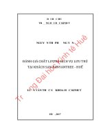 ĐÁNH GIÁ CHẤT LƯỢNG DỊCH vụ lưu TRÚ tại KHÁCH sạn BANYAN TREE 