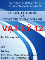 LÝ THUYẾT VÀ CÔNG THỨC GIẢI NHANH LÝ 12, NGUYỄN VŨ MINH