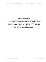 LỰA CHỌN CÔNG NGHỆ KHAI THÁC CHỌN LỌC NHẰM GIẢM TỔN THẤT VÀ LÀM NGHÈO THAN