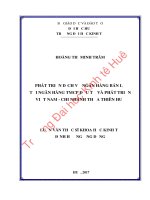 PHÁT TRIỂN DỊCH vụ NGÂN HÀNG bán lẻ tại NGÂN HÀNG TMCP đầu tư và PHÁT TRIỂN VIỆT NAM CHI NHÁNH THỪA THIÊN HUẾ 
