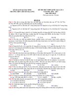 đề thi thử lần 2 năm học 2016 -2017 chuyên Hạ long