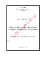 NÂNG CAO CHẤT LƯỢNG NGUỒN NHÂN LỰC TẠI CÔNG TY CỔ PHẦN ĐƯỜNG SẮT QUẢNG BÌNH