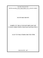 Nghiên cứu thuật toán kết hợp logic mờ và mạng nơ ron trong nhận rạng quĩ đạo tối ưu 