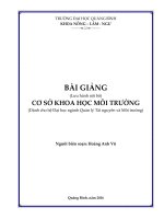 Bài giảng cơ sở khoa học môi trường 