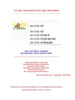 bài tập trắc nghiệm hàm số bậc nhất