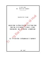 HOÀN THIỆN CÔNG tác QUẢN lý THU THUẾ THU NHẬP cá NHÂN tại CHI cục THUẾ THÀNH PHỐ HUẾ, TỈNH THỪA THIÊN HUẾ 