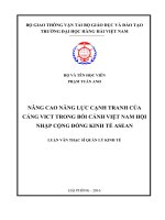 Nâng cao năng lực cạnh tranh của cảng VICT trong bối cảnh Việt Nam hội nhập cộng đồng kinh tế ASEAN