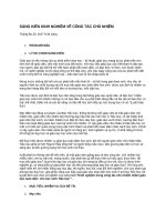 SÁNG KIẾN KINH NGHIỆM về CÔNG tác CHỦ NHIỆM