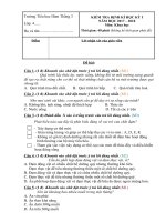 Đề thi HKI môn khoa học lớp 4 theo thông tư 22
