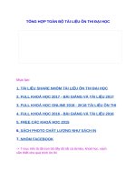 TỔNG hợp TOÀN bộ tài LIỆU ôn THI đại học