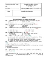 Đề +đáp án KHOA HỌC 4 CUỐI KÌ I lớp 5 - 2017