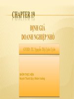 Thuyết trình chương 19 môn định giá doanh nghiệp định giá doanh nghiệp nhỏ 