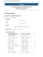 Tóm tắt lý thuyết và công thức hỗ trợ chuyên đề hàm số – nguyễn tiến nhanh 