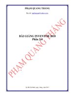BÀI GIẢNG INVENTOR 2018, phần 2,Tp Hồ Chí Minh, ngày  tháng  năm 2017