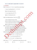 100 Bài tập trắc nghiệm ôn tập phần Hàm số