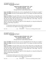 ĐỀ KIỂM TRA HỌC KÌ II NĂM HỌC 2013-2014