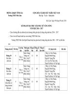 KẾ HOẠCH DẠY HỌC GIÁO DỤC KỸ NĂNG SỐNG NĂM HỌC 2016 -2017