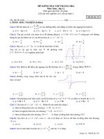 ĐỀ KIỂM TRA 1 TIẾT CHƯƠNG I GIẢI TÍCH 12