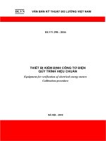 THIẾT BỊ KIỂM ĐỊNH CÔNG TƠ ĐIỆN QUY TRÌNH HIỆU CHUẨN