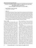 SỬ DỤNG ẢNH VIỄN THÁM LANDSAT VÀ GIS XÂY DỰNG BẢN ĐỒ BIẾN ĐỘNG DIỆN TÍCH RỪNG TẠI VÙNG ĐỆM VƯỜN QUỐC GIA XUÂN SƠN