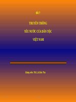 CHÍNH TRỊ CAO ĐẲNG NGHỀ, TRUYỀN THỐNG YÊU NƯỚC CỦA DÂN TỘC VIỆT NAM