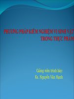 Phương pháp kiểm nghiệm vi sinh vật trong thực phẩm