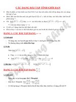 CÁC DẠNG BÀI TẬP TÍNH GIỚI HẠN