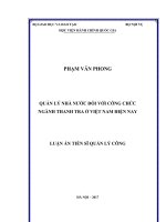 Quản lý nhà nước đối với công chức ngành Thanh tra ở Việt Nam hiện nay (LA tiến sĩ)