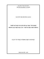 Thiết kế một số chủ đề dạy học tích hợp trọng dạy học địa lý 10  Trung học phổ thông (LV thạc sĩ)