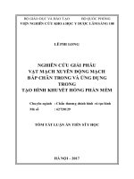 Nghiên cứu giải phẫu vạt mạch xuyên động mạch bắp chân trong và ứng dụng trong tạo hình khuyết hổng phần mềm