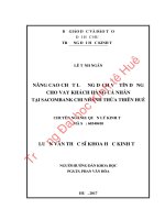 NÂNG CAO CHẤT LƯỢNG DỊCH vụ tín DỤNG CHO VAY KHÁCH HÀNG cá NHÂN tại SACOMBANK CHI NHÁNH THỪA THIÊN HUẾ 