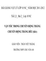 Bài 2. Vận tốc trong chuyển động thẳng. Chuyển động thẳng đều