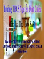 Bài 19. Chuyển đổi giữa khối lượng, thể tích và lượng chất