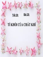 Bài 20. Tỉ khối của chất khí