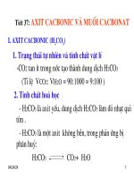 Bài 29. Axit cacbonic và muối cacbonat