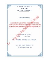 CÁC NHÂN tố ẢNH HƯỞNG đến ý ĐỊNH sử DỤNG DỊCH vụ MOBILE BANKING của KHÁCH HÀNG cá NHÂN tại NGÂN HÀNG TMCP NGOẠI THƯƠNG VIỆT NAM   CHI NHÁNH HUẾ 