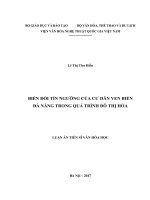 Biến đổi tín ngưỡng cư dân ven biển Đà Nẵng trong quá trình đô thị hóa