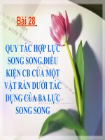 Bài 28. Quy tắc hợp lực song song. Điều kiện cân bằng của một vật rắn dưới tác dụng của ba lực song song