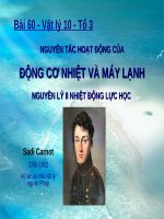 Bài 60. Nguyên tắc hoạt động của động cơ nhiệt và máy lạnh. Nguyên lí II nhiệt động lực học