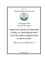 Khảo sát, đánh giá nồng độ cyfra 21 1 trên bệnh nhân ung thư phổi tại bệnh viện k trung ương 